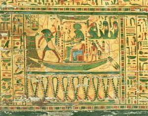 Il viaggio del dio sole Re, dettaglio dal sarcofago interno di Nespawershefyt